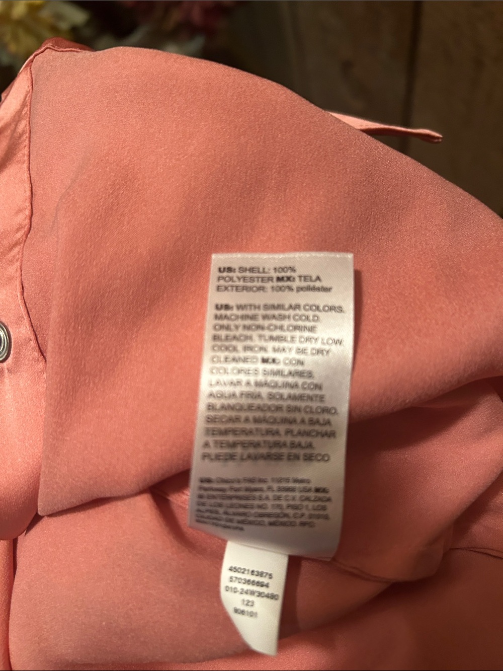 White House Black Market Rose Clay Button-Front Blouse - Picture 6 of 6